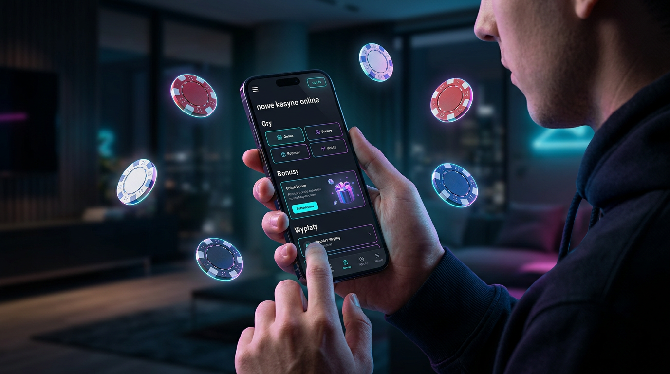 Nowoczesny interfejs kasyna online na smartfonie